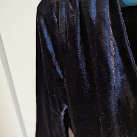 J Crew Navy Velvet Wrap Dress - Picture 6 of 6